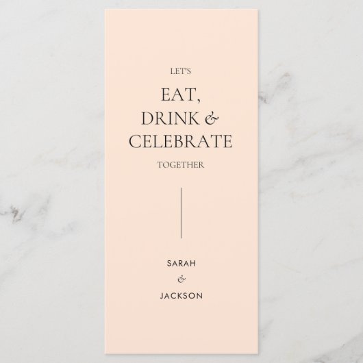 Menu Floral Wedding in Peach (Voorkant)