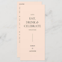 Menu Floral Wedding in Peach