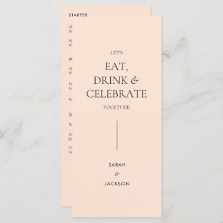 Menu Floral Wedding in Peach