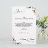 Menu Floral Wedding | PAARS (Staand voorkant)