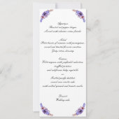 Menu Floral Wedding Paarse en blauwe Waterverf Kaart (Voorkant)