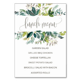 Menu Foliage Lunch Kaart