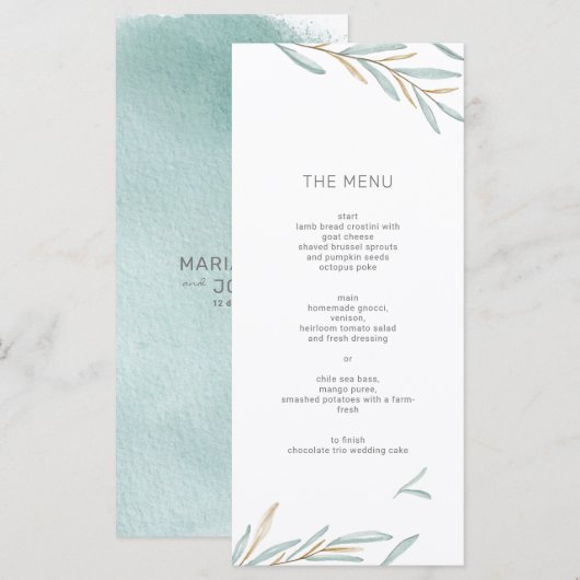 Menu Foliage Modern (Voorkant / Achterkant)