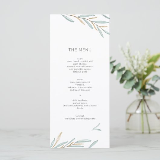 Menu Foliage Modern (Staand voorkant)