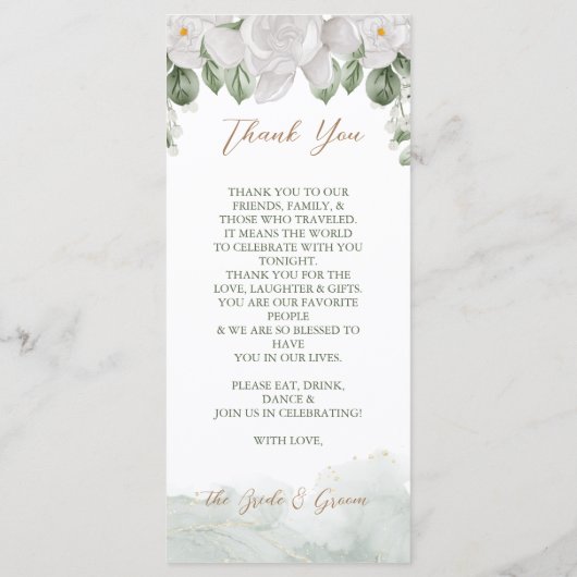 Menu Formele bruiloft met Creditcard inbegrepen (Achterkant)