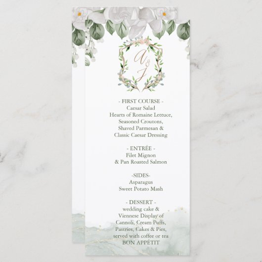 Menu Formele bruiloft met Creditcard inbegrepen (Voorkant / Achterkant)