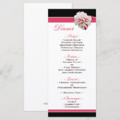 Menu Fuchsia Flower Pink & Black Weddenschappen Re (Voorkant / Achterkant)