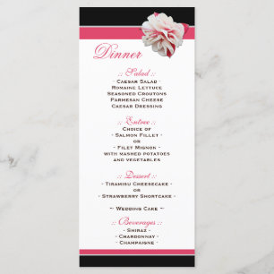 Menu Fuchsia Flower Pink & Black Weddenschappen Re