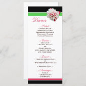 Menu Fuchsia Flower Pink & Green Wedding Reception (Voorkant / Achterkant)
