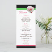 Menu Fuchsia Flower Pink & Green Wedding Reception (Staand voorkant)