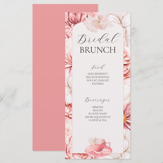 Menu Garden Tea Party Vrijgezellenfeest (Voorkant / Achterkant)