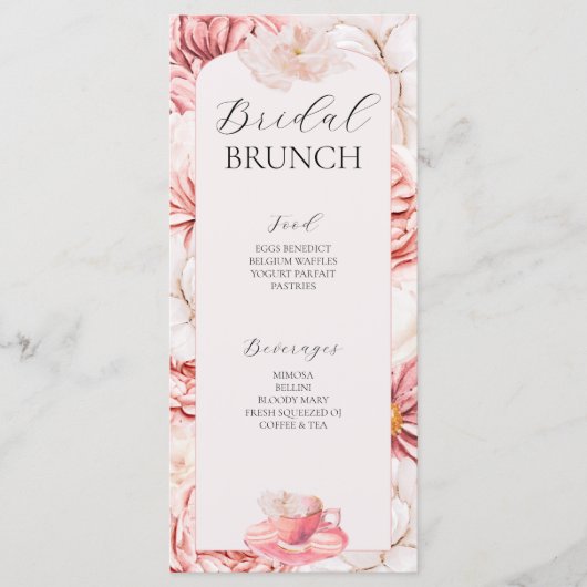 Menu Garden Tea Party Vrijgezellenfeest (Voorkant)