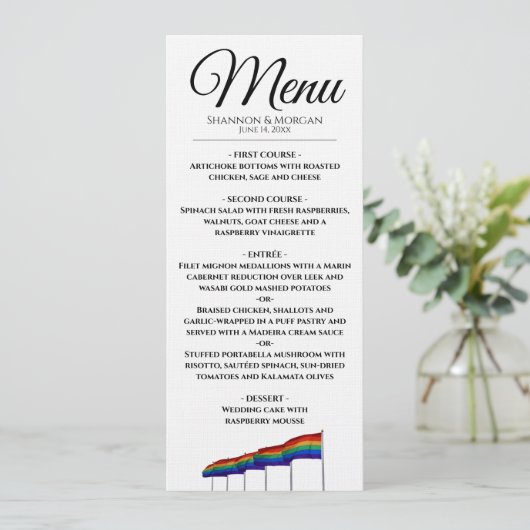 Menu Gay Pride Rainbow Wedding (Staand voorkant)