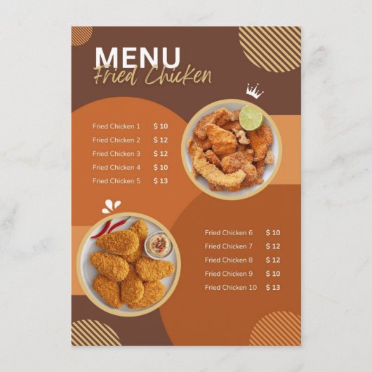 Menu Gebakken kip (Voorkant)