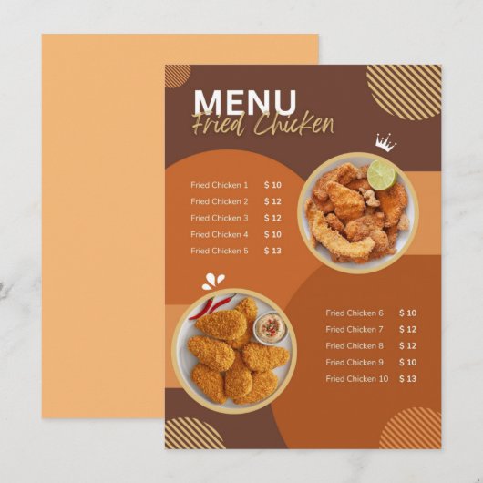 Menu Gebakken kip (Voorkant / Achterkant)