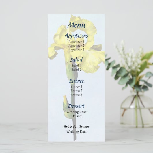 Menu Gele iris en bruiloft (Staand voorkant)