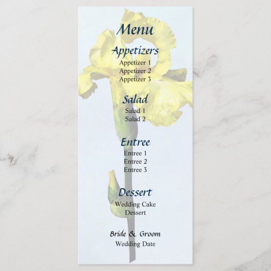 Menu Gele iris en bruiloft (Voorkant)