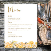 Menu Gele Rose Floral Wedding