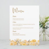 Menu Gele Rose Floral Wedding (Staand voorkant)