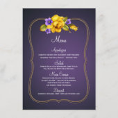 Menu Gele rozen Paars Violet (Voorkant)