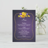 Menu Gele rozen Paars Violet (Staand voorkant)