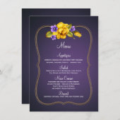 Menu Gele rozen Paars Violet (Voorkant / Achterkant)