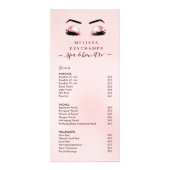 Menu Glam Pink Glitter Lashes Salon Services (Voorkant)