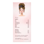 Menu Glam Pink Glitter Lashes Salon Services (Achterkant)
