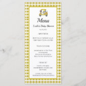 Menu Glitter Elephant & Monkey Golf Baby shower (Voorkant)