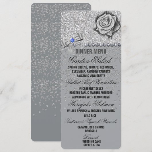 Menu Glitter, Roos, diamanten en weduwen (Voorkant / Achterkant)