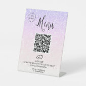 *~* Menu Glitter tabletopTable Pedestal Sign Reclamebord Met Voetstuk (Voorkant)