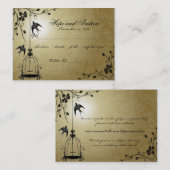 Menu Gold  Bird Cage Place Card (Kaart plaatsen) s Plaatskaartje (Voorkant / Achterkant)