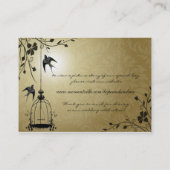Menu Gold  Bird Cage Place Card (Kaart plaatsen) s Plaatskaartje (Achterkant)