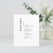 menu Gold Black en white Typography bruiloft Bar (Staand voorkant)