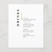 menu Gold Black en white Typography bruiloft Bar (Voorkant)