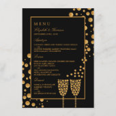 Menu Gold Champagne Bubbles Engagement Party (Voorkant)