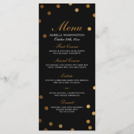 Menu Gold Confetti & Black Surprise Party