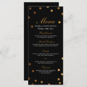 Menu Gold Confetti & Black Surprise Party (Voorkant / Achterkant)