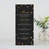 Menu Gold Confetti & Black Surprise Party (Staand voorkant)