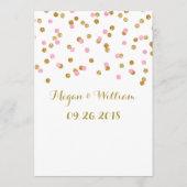 Menu Gold Confetti Light Pink Weddenschap (Achterkant)