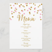 Menu Gold Confetti Light Pink Weddenschap (Voorkant)