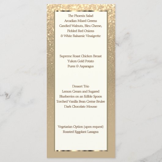 Menu Gold Glitter (Achterkant)