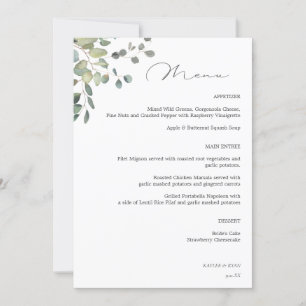 Menu Gold Lined Floral Kaart