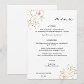 Menu Gold Lined Floral Kaart (Voorkant / Achterkant)