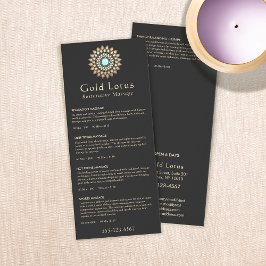 Menu Gold Lotus Massage Therapist Price List
