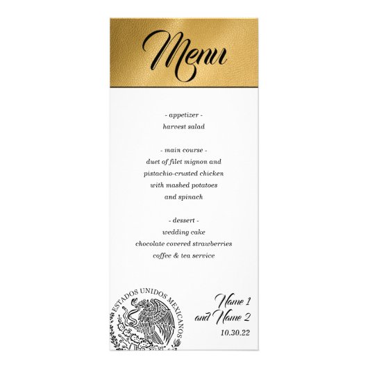 Menu Gold Mexico Passport (Voorkant)