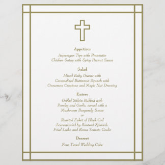 Menu Gold Outline Cross-set Weddenschap