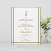 Menu Gold Outline Cross-set Weddenschap (Staand voorkant)
