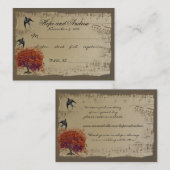 Menu Gold Red Heart Leaf Place Card selecteren Plaatskaartje (Voorkant / Achterkant)