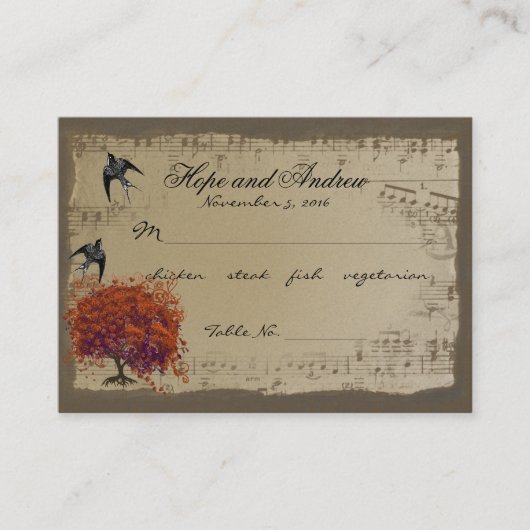 Menu Gold Red Heart Leaf Place Card selecteren Plaatskaartje (Voorkant)